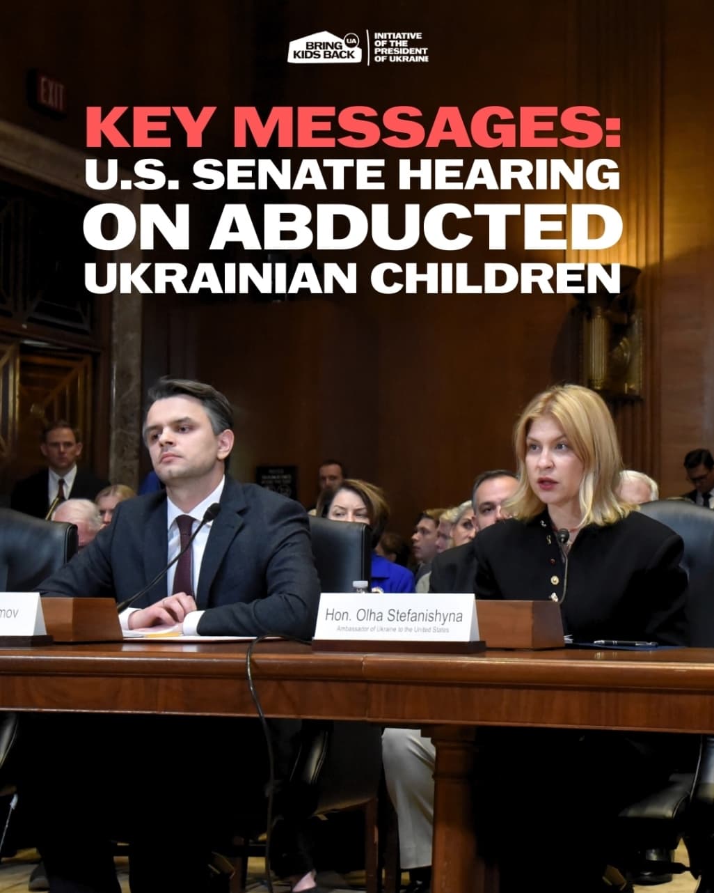 U.S. Senate held a dedicated hearing, “The Abduction of Ukrainian Children by the Russian Federation”